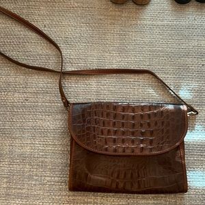 Alligator- embossed Brahmin purse